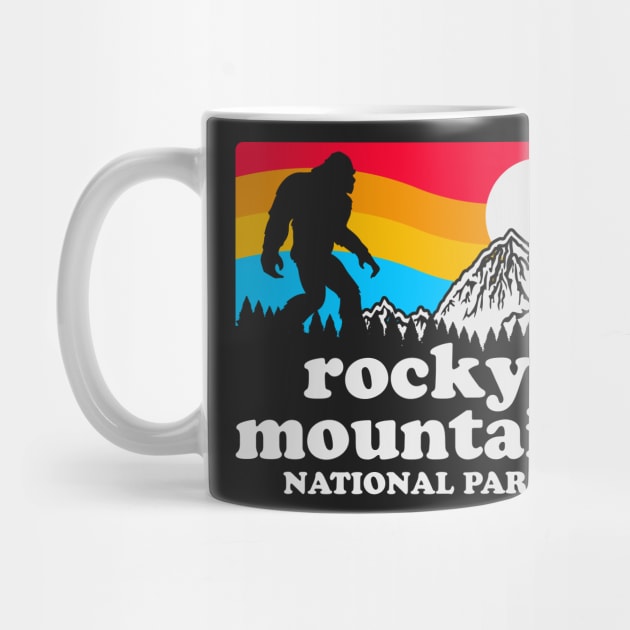 Rocky Mountain Bigfoot, Funny Sasquatch Colorado State National Parks Humor Sci-Fi Retro by ThatVibe